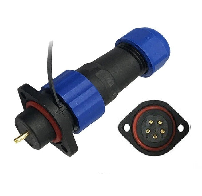 Male + chassis connector - 24V - waterdichte kabelverbinder - 5 aderig - IP68 Male + chassis connector - 24V - waterdichte kabelverbinder - 5 aderig - IP68